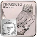 7.500.000 лир 2001, Birds - Eurasian scops owl (Otus scops) [Турция]