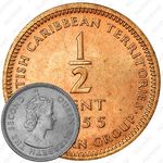 ½ цента 1955-1958 [Восточные Карибы]