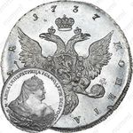 1 рубль 1737, московский тип, копия медальера Л. Дмитриева со штемпеля И.К. Гедлингера. "б. М. Анна...ВСЕРОСС•"