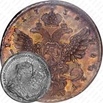 1 рубль 1738, петербургский тип, без обозначения монетного двора, орел петербургского типа, крест державы не касается крыла