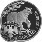 1 рубль 1994, медведь