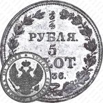 3/4 рубля - 5 злотых 1836, MW