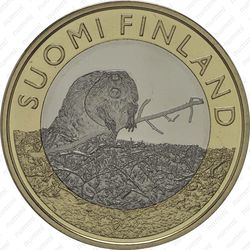 5 евро 2015, бобр - Реверс