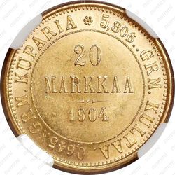 20 марок 1904, L - Реверс