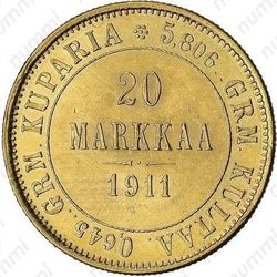 20 марок 1911, L - Реверс