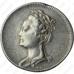 жетон 1782, на открытия в С.-Петербурге памятника Императору Петру I, 6 августа 1782 года, серебро - Аверс