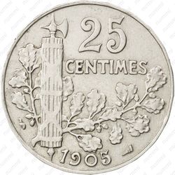 25 сантимов 1905 - Реверс