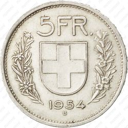 5 франков 1954 - Реверс