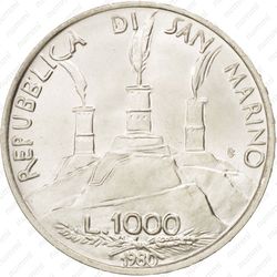 1000 лир 1980 - Аверс