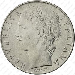 100 лир 1956 - Аверс