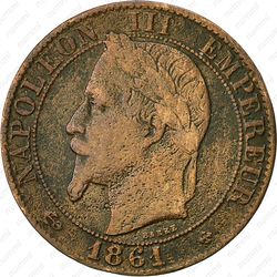 5 сантимов 1861, BB - Аверс