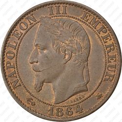 5 сантимов 1864, A - Аверс