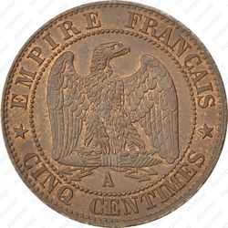 5 сантимов 1864, A - Реверс