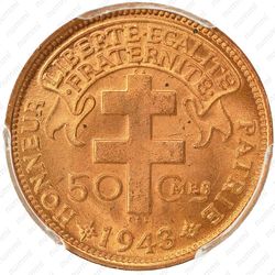 50 сантимов 1943 - Реверс