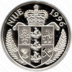 1 доллар 1996, парусник Остров Ниуэ - Аверс