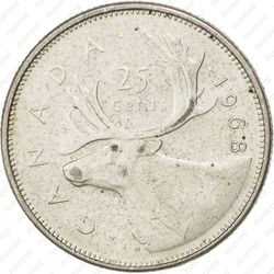 25 центов 1968, серебро - Реверс