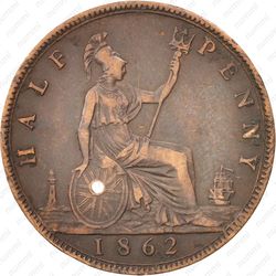 1/2 пенни 1862 - Реверс