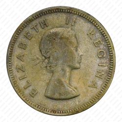 2 шиллинга 1954 - Аверс