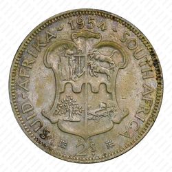 2 шиллинга 1954 - Реверс