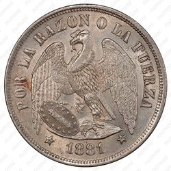 1 песо 1881 [Чили] - Аверс