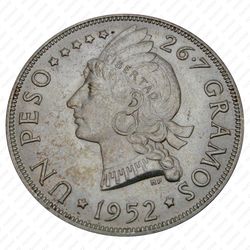 1 песо 1952 [Доминикана] - Реверс