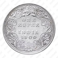 1 рупия 1900, B, знак монетного двора: "B" - Бомбей [Индия] - Реверс
