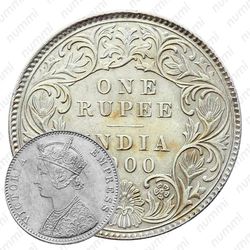 1 рупия 1900, C, знак монетного двора: "C" - Калькутта [Индия]