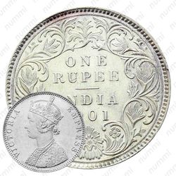 1 рупия 1901, B, знак монетного двора: "B" - Бомбей [Индия]