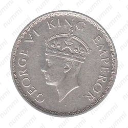 1/2 рупии 1939, Лилии на короне не пересекают полудугу [Индия] - Аверс