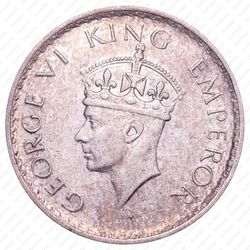 1/2 рупии 1940, ♦, знак монетного двора: "♦" - Бомбей [Индия] - Аверс