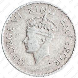 1/4 рупии 1940, Лилии на короне не пересекают полудугу [Индия] - Аверс