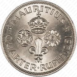1/4 рупии 1951 [Маврикий] - Реверс