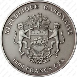 1000 франков 2013, лев [Габон] - Аверс