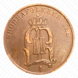 2 эре 1884 [Швеция] - Аверс