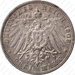 3 марки 1908, J, Гамбург [Германия] - Реверс