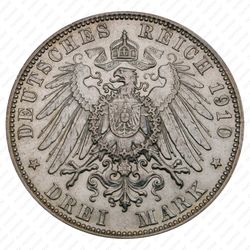 3 марки 1910, D, Бавария [Германия] - Реверс
