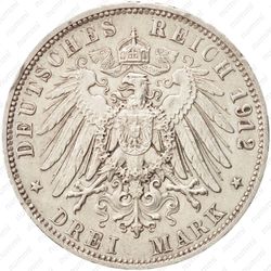 3 марки 1912, F, Вюртемберг [Германия] - Реверс