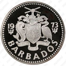 10 долларов 1973, Нептун [Барбадос] Proof - Реверс