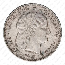20 сантимов 1881 [Гаити] - Аверс