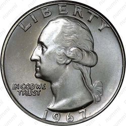 25 центов 1967 - Аверс