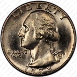 25 центов 1973 - Аверс