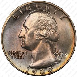 25 центов 1980 - Аверс