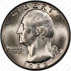 25 центов 1982 - Аверс