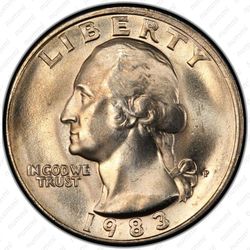 25 центов 1983 - Аверс