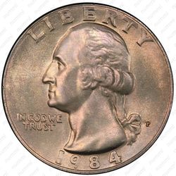 25 центов 1984 - Аверс