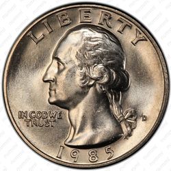 25 центов 1985 - Аверс