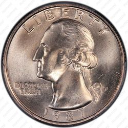 25 центов 1987 - Аверс