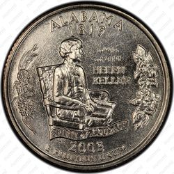 25 центов 2003, Алабама - Реверс