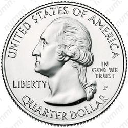 25 центов 2013, мемориал Маунт-Рашмор - Аверс