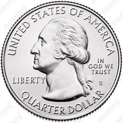 25 центов 2016, парк Теодор Рузвельт - Аверс